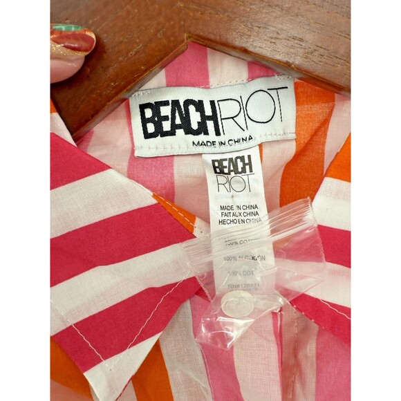 NWOT Beach Riot Alexa Top Cover-Up Button Shirt Size S/M Sunset Stripes Revolve - Picture 12 of 14